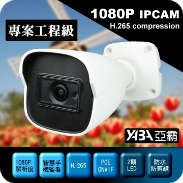 監視器材1080P H.265紅外線防水網路攝影機 IPCAM